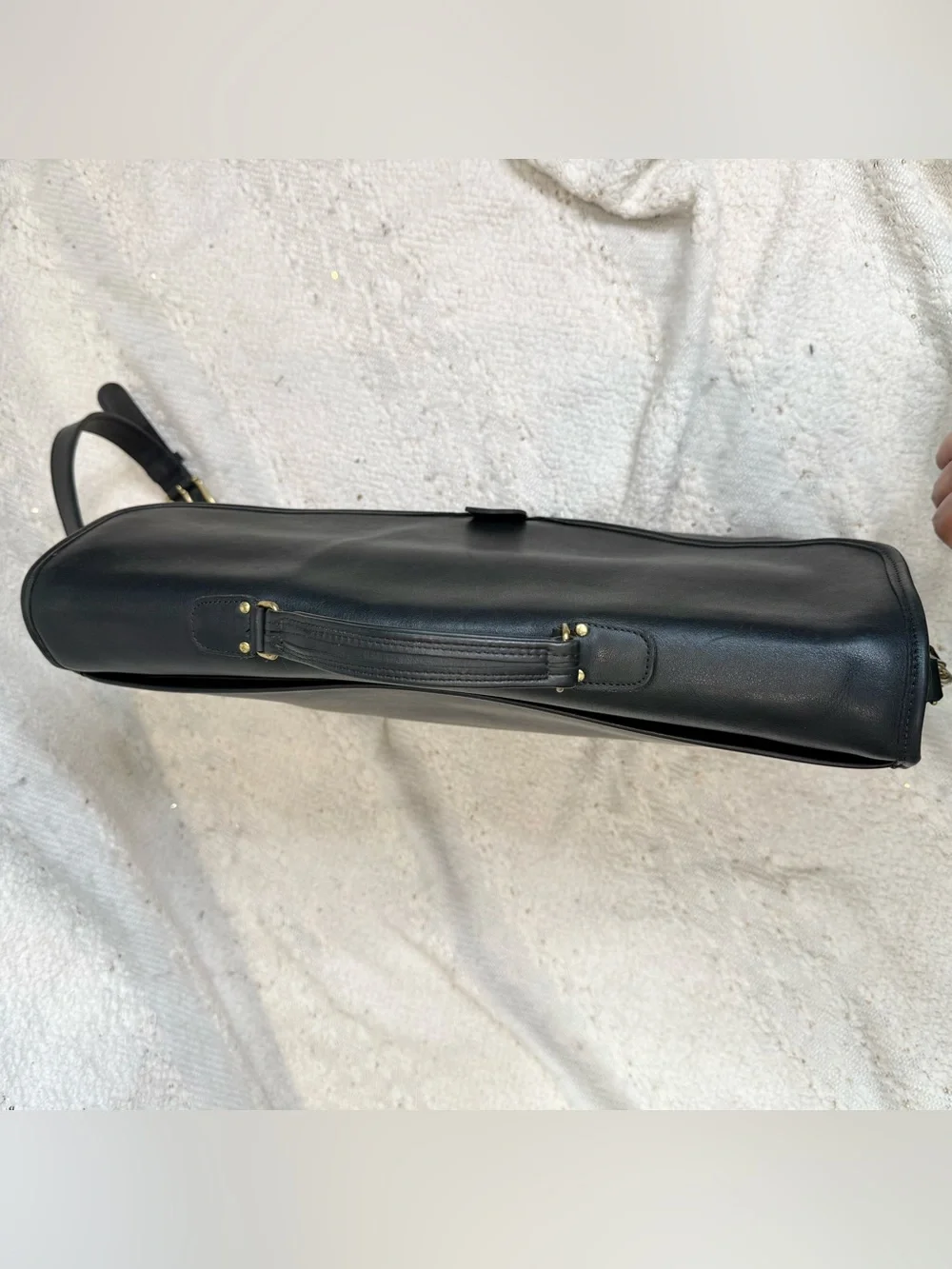 Vintage Coach Morgan black leather messenger bag briefcase crossbody US 1987-93